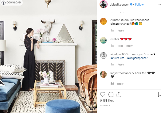 Abigail Spencer promte barnd through her instagram