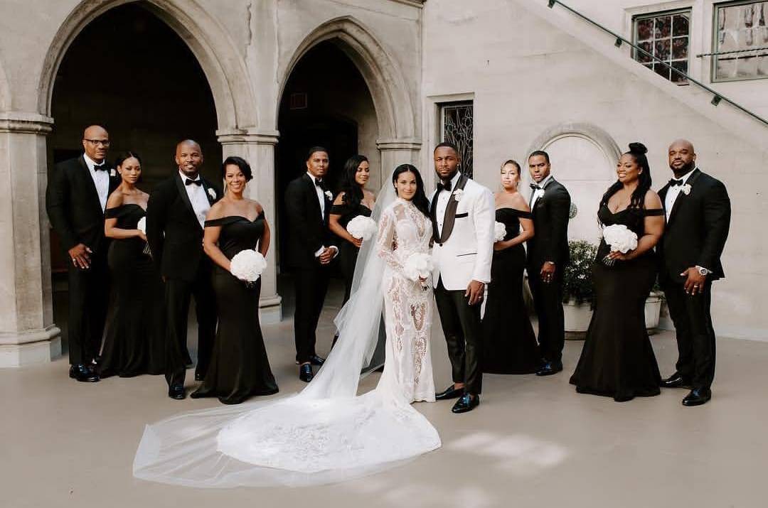 Zena Foster and R &B star Tank on their wedding day