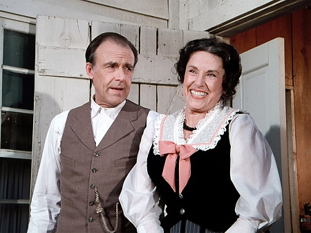 Katherine MacGregor and her Little House on the Prairie co-star Richard Bul