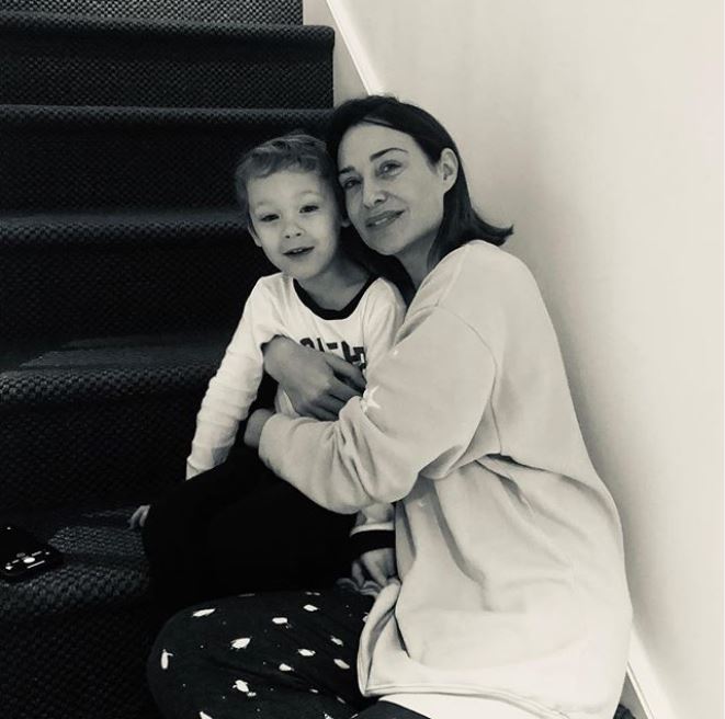 Dougray Scott's wife, Claire Forlani with their adorable son, Milo Thomas Scott.