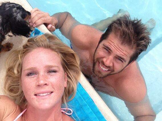 Jeff Kirkpatrick with his wife, Holly Holm in Cancun.