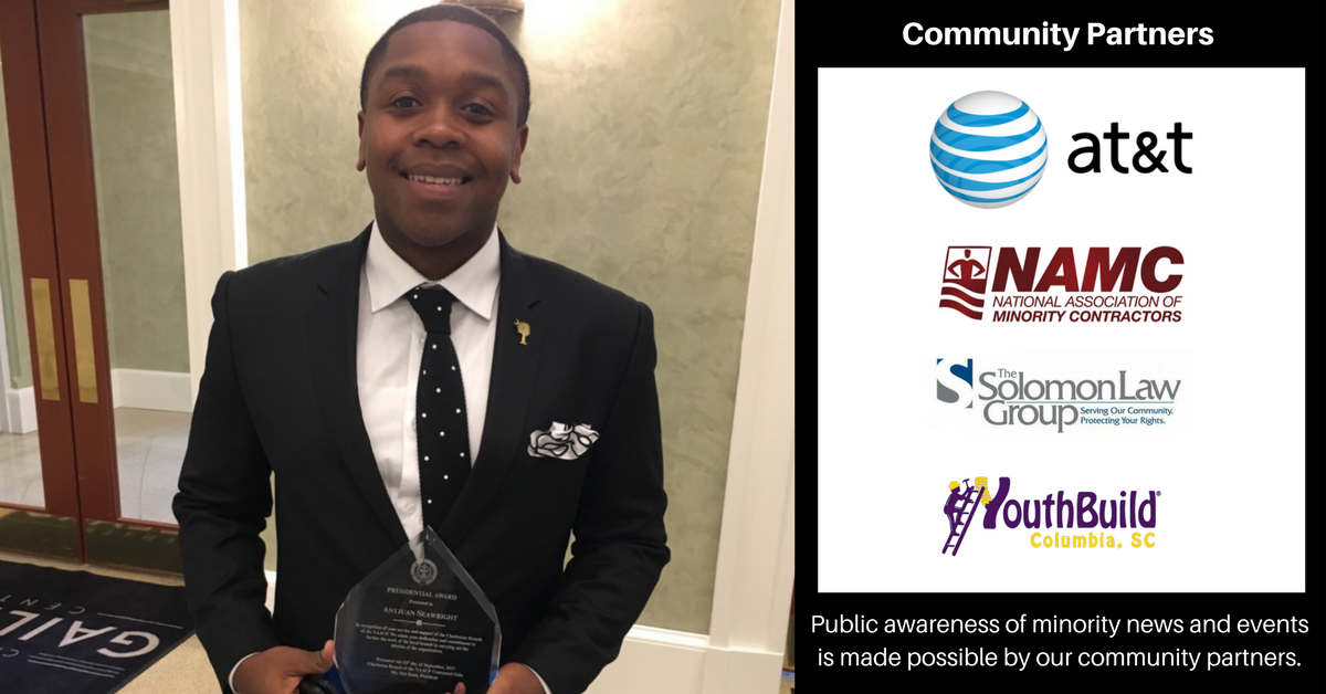 Antjuan Seawright received Charleston NAACP Presidential Award at Centennial Anniversary Banquet