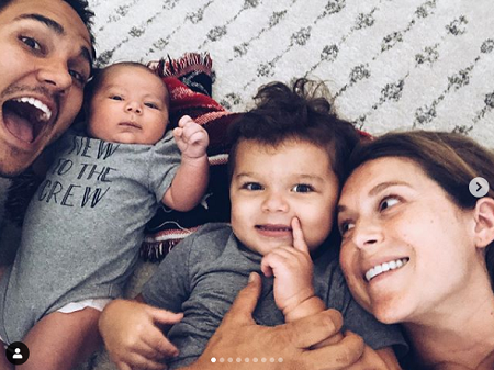 Alexa PenaVega with her spouse and kids