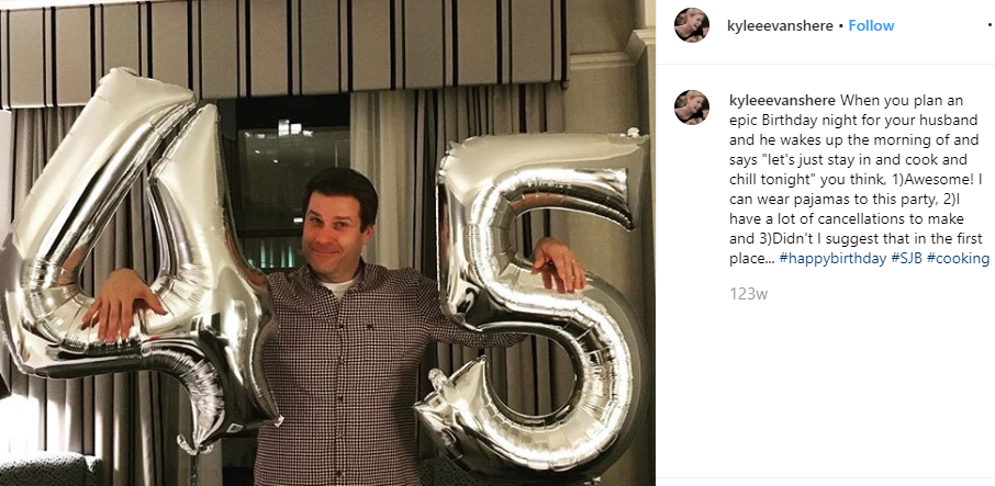 Kylee Evans wished her husband on his birthday