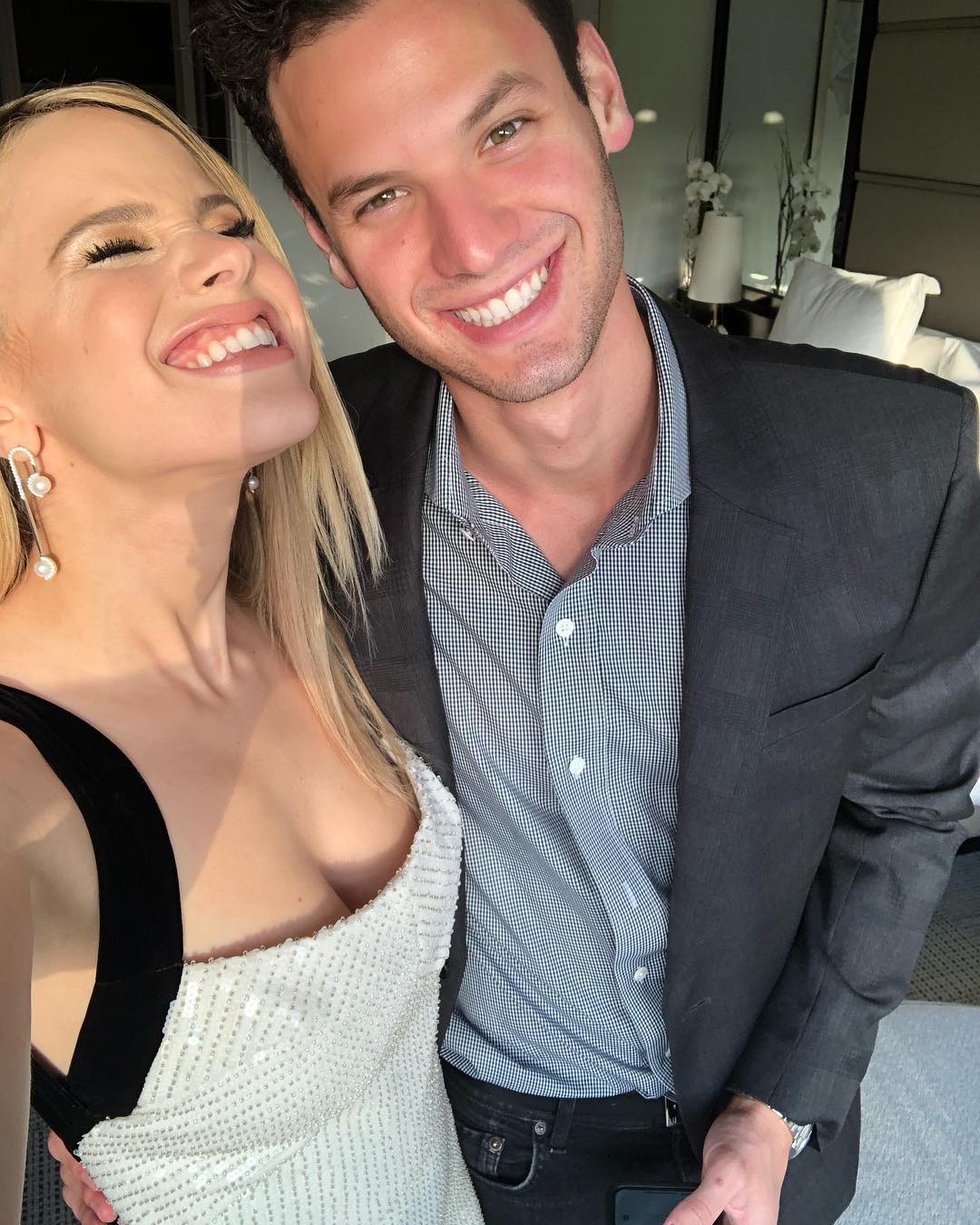 Halston Sage with her brother 