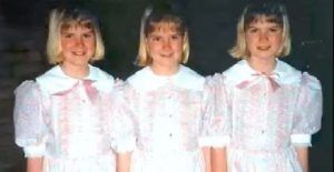 Childhood image of Nicole Dahm along with her sisters, Jaclyn Dahm and Erica Dahm