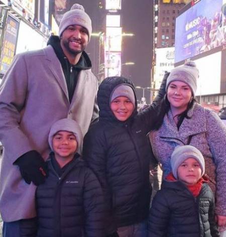 Christina Breazeale with her husband and children