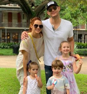 Danneel Ackles with her kids and husband