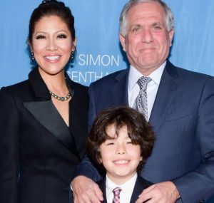 Les Moonves with his wife, Julie Chen and their son, Charlie 