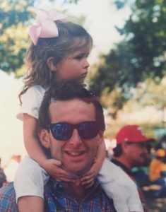 Childhood image of Madison McKinley along with her daddy, Mark McKinley