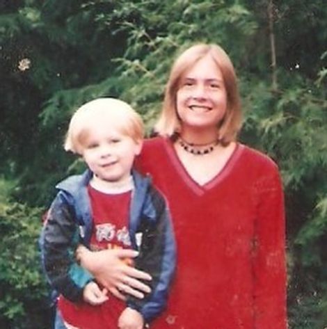Cassady Campbel during his childhood days with his mom.