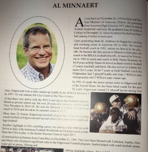 Al Minnaert chosen as one of the Inductee of 2018 WFCA Hall of Fame 