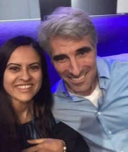 Craig Federighi with one of his well-wishers, Sanaa Squalli