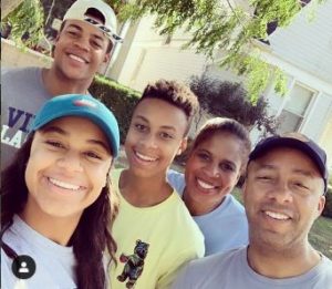 Holly Frazier with her spouse and three children