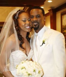 Sanya Richards Ross and her spouse Aaron Ross on their big day