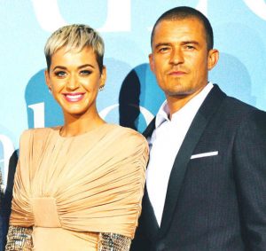 Orlando bloom with his pop star wife Katy Perry