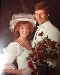 Kimberly Weems with her husband John on their marriage day.