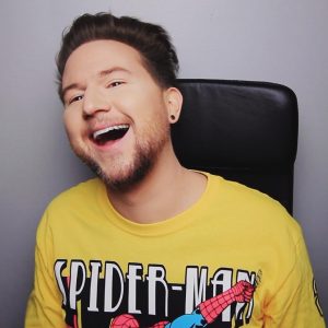 Ricky Dillion's laughing and teasing face at the same time