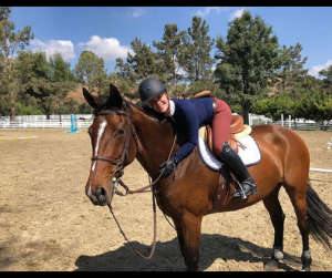 Alison Sweeney with a horse on The National Horse Day