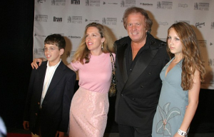 Don McLean with his second and former wife Patrisha Shnier and children Jackie and Wyatt in an award ceremony