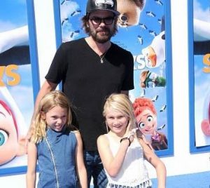 Billy Burke with his daughter, Bluesy LaRue Burke (blue t-shirt) and her friend