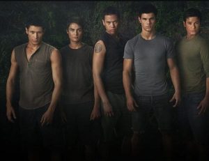 Bronson Pelletier with his co-stars from The Twilight Saga