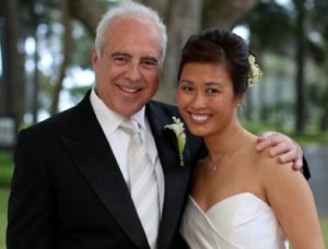 Jeffrey with his wife Tina on the marriage day.