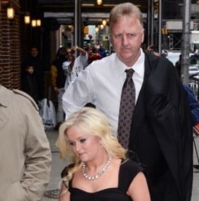 Mariah Bird with her father, Larry Bird entering to the Late Show With David Letterman