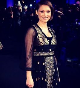 MyAnna Buring wearing gorgeous dress at BIFA 2016 gifted by Peekaboo Vintage