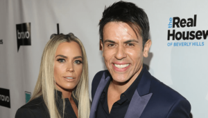 Teddi Mellencamp and her husband, Edwin Arroyave posing for a picture with a smile