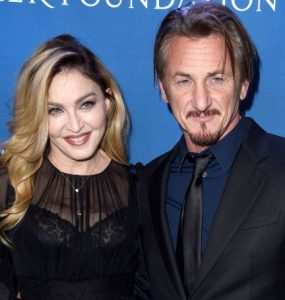 Sean Penn with his first and former wife, Madonna Louise Ciccone