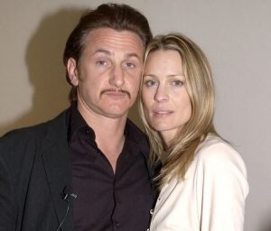 Sean Penn with his second and former wife, Robin Wright