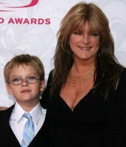 Susan Olsen with her son, Michael Markwell in an Award Function