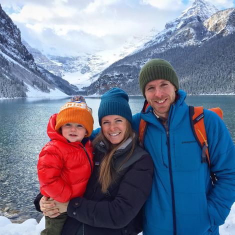 Tommy Caldwell with his wife and son