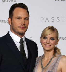 Chris Pratt and Anna Faris during the premiere of Passenger.