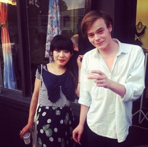Akiko and Charlie took a picture while they were in relationship