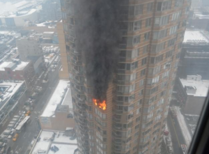 Patricia Brentrup's high-end apartment that caught fire in December 1998.