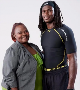 Julio Jones with his mother, Queen Marvin.