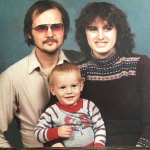 Tyler Hynes with his parents at an early age.