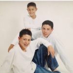 Christian Yelich with his two brothers in his an early age.