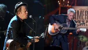 Marc Ribot with his friend, Tom Waits in Concert.