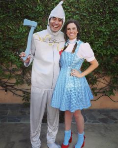 Zach and Rachel took a picture together in a costume