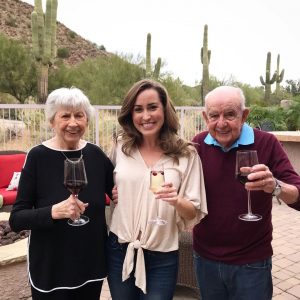 Kylie took a picture with her grandparents