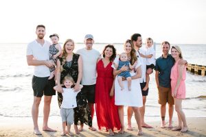 Veronica Stigeler with her husband and three step-daughter and their family.