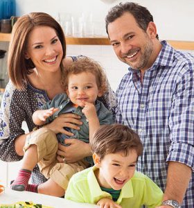 David with his wife and two sons, Weston and Sawyer.