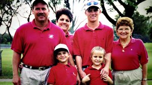 Lexi Thompson at an early age with her mother, father and two brothers.