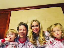 Brady with her husband and two children, a son and a daughter. 