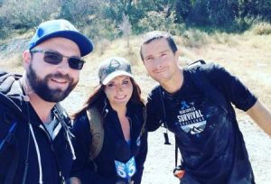 Erin with a famous television survivor series hero, Bear Grylls.