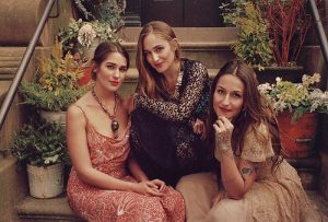 Domino Kirke with her sisters, Jemima and Lola.