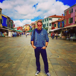 Cary took a picture for his social media while traveling to Isola Di Burano, Venezia, Italia